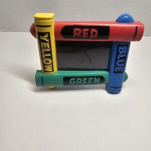 Crayon Color Picture Frame Kids Room Decor. Primary Colors Plastic. Retro